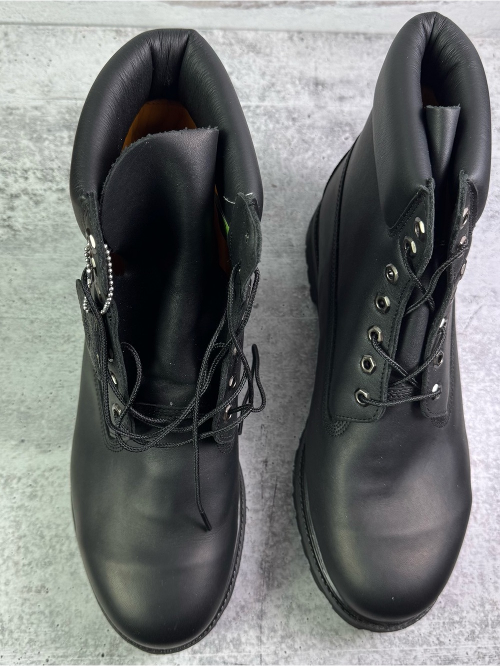 Timberland Premium 6" Boot Custom All Black Leather Men's Size 12 W/L NIB KHH